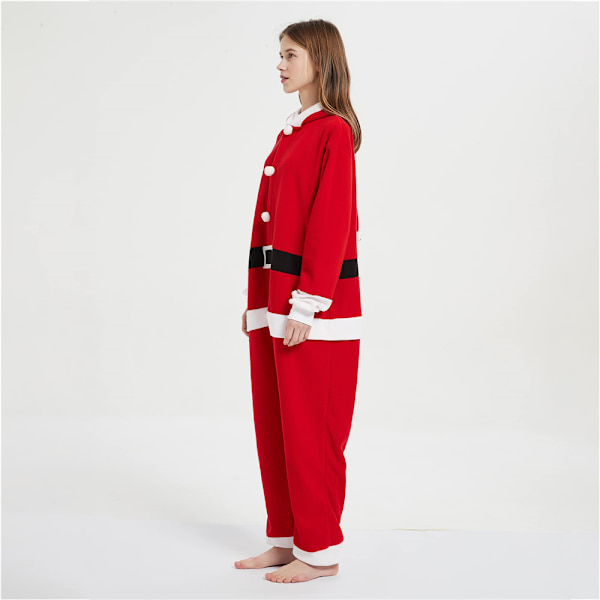 Unisex Voksen Julemand Udklædningsdragt Plys Onesie Julemand Heldragt Hætte Pyjamas M