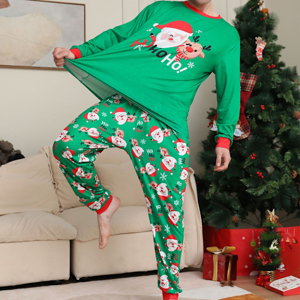 Joulu Pyjamat Perhe Yhteensopivat Joulupukki Kuviolliset Pyjamat Aikuiset Lapset Vauva Koira Joulu Yöasut Pyjama Setti Men L