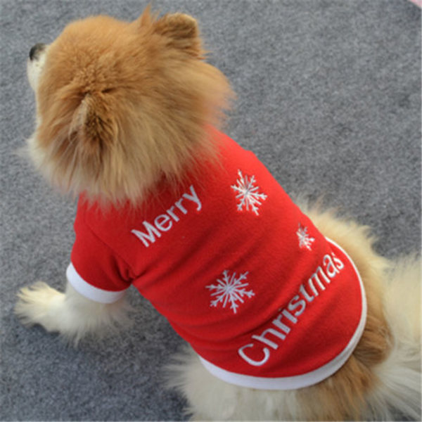 Jul Vinter Små Hundkläder Skjorta Väst Husdjur Valp Rock Kostym Snowflake Printed M