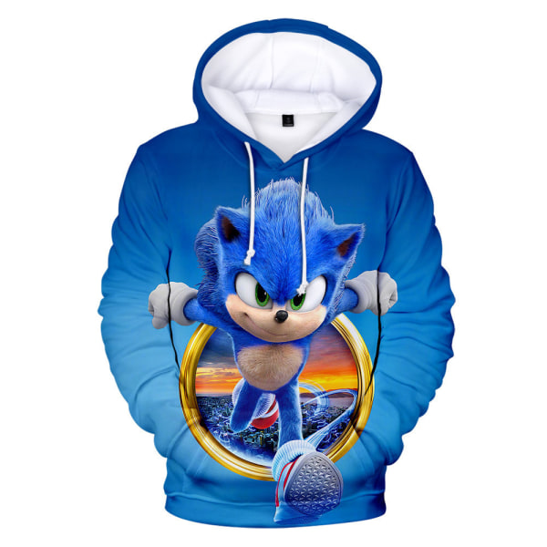 Pojkar Flickor Tecknad Hedgehog Sonic Hood Sweater Jacka C 160cm