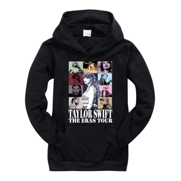 Barn Flickor Taylor Swiftie Printed Hoodie Sweatshirt Casual Pullover Toppar Jumper Black 140cm