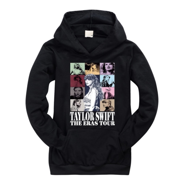 Barnflickor Taylor Swiftie Tryckt Hoodie Sweatshirt Casual Pullover Toppar Jumper Black 140cm