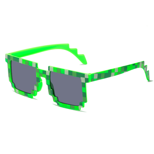 Pixel Minecraft Solglasögon Barn UV-skydd för vuxna utomhus Green