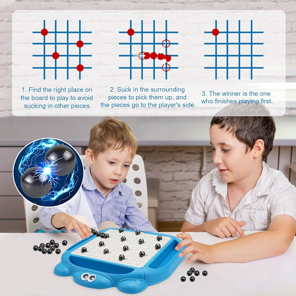 Uppgraderad Magnetisk Schackspelset, med Magnetiskt Spelbräde med 32 Magneter, Strategispel, Familjespel 32PCS