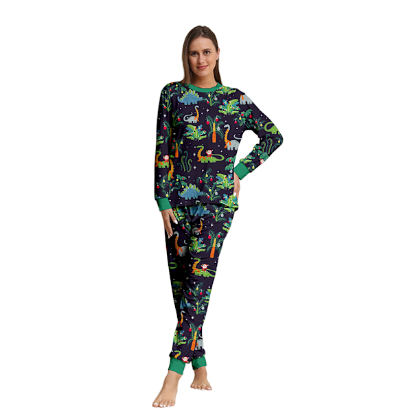 Julpyjamas för familjen - matchande dinosaurie-tryckta pyjamas för barn, spädbarn och vuxna Women 3XL