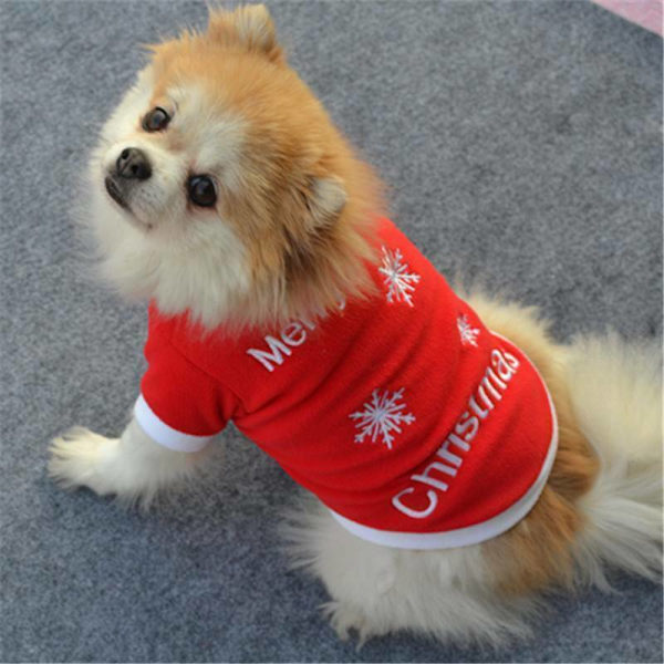 Jul Vinter Små Hundkläder Skjorta Väst Husdjur Valp Rock Kostym Snowflake Printed XS