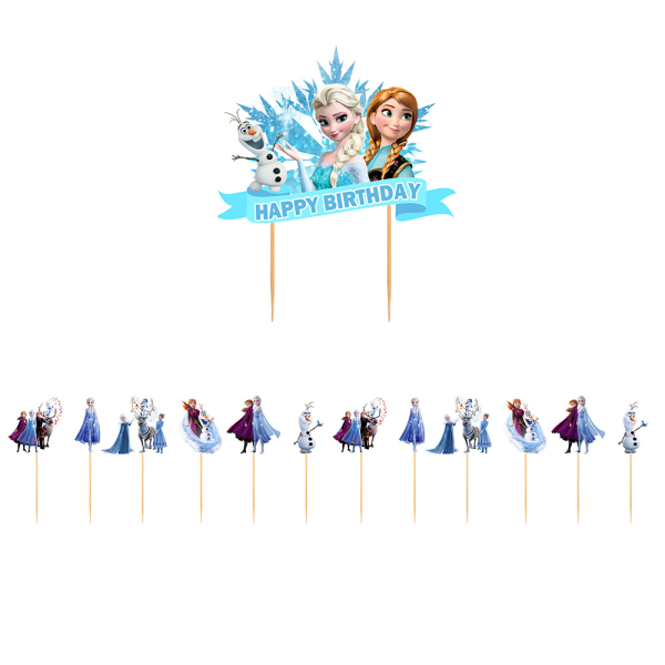 Frozen Elsa Grattis på födelsedagen Dekoration Ballonger Banners Set Kids #2