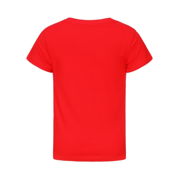 Barn Pojke Flickor Geometry Dash Kortärmad T-shirt Print sommarblus Red 11-12 Years