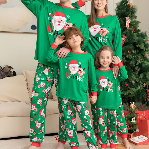 Julpyjamas för Familjen Matchande Santa Claus Tryck Pyjamas Vuxna Barn Baby Hund Julnattkläder Pjs Set Dog XL