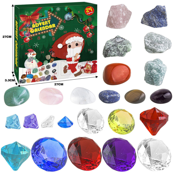 24 st Adventskalender Mineral Rock Julnedräkningsleksaker
