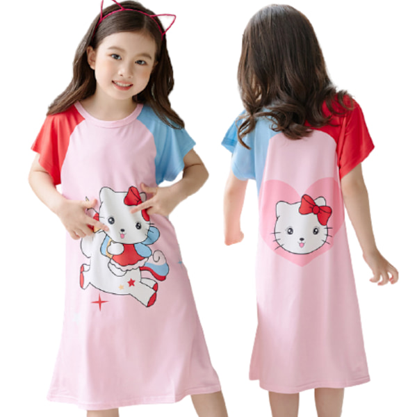 Liten flicka prinsessa pyjamas nattkläder flickor tecknad tryck nattlinne nattklänning #5 16