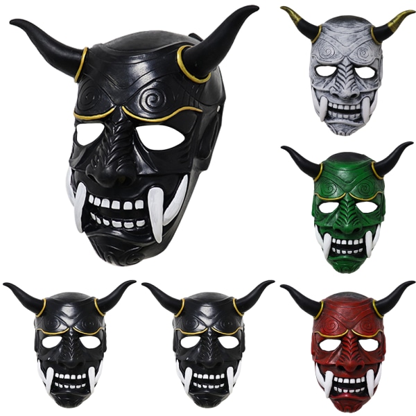 Demon Prajna skräck Halloween mask cosplay kostymfest dekoration black