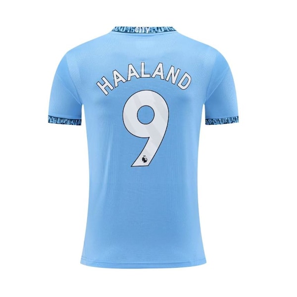 24-25 Manchester City Hemma Fotbollströjor, NO.9 Harland Fotbollströja, Sport Träning Kortärmad Fotbollstopp för Herr Fotbollströja XS