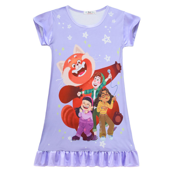 Turning Red Panda Sleepwear Skjorta Nattlinne för barn, flickor Purple 9-10 Years = EU 134-140