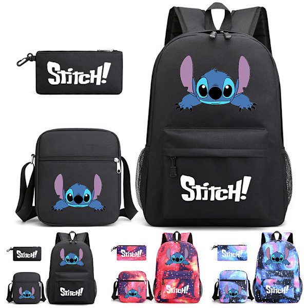 Student Skolväska Lilo & Stitch Ryggsäck Barn Axel Lunchväskor Pennfodral S Red