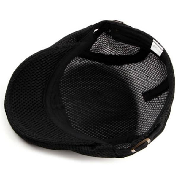 Rutnät Basker Mössor Herrkepsar Platt Topp Solskydd Vuxen Black