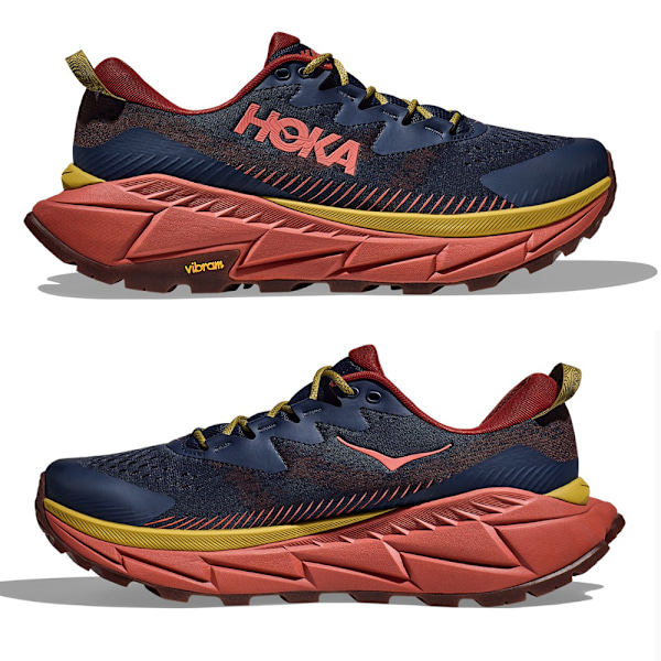 HOKA ONE ONE Skyline Float X Herrskor Lågprofil Löpskor Stretch-Stickade Vandringsskor Deep Blue+Brick Red 39