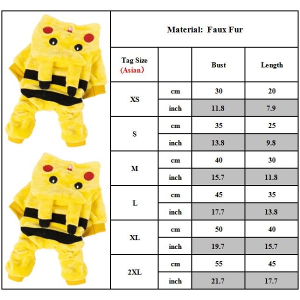Husdjurskläder för katt, tecknade kostymer, vinterrock, kläder för katt och hund 2XL