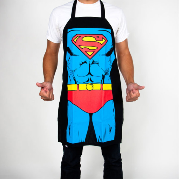 Print Förkläde med fickor Haklapp Förkläden Kök Matlagning Kock Bakning Superman 54x72cm