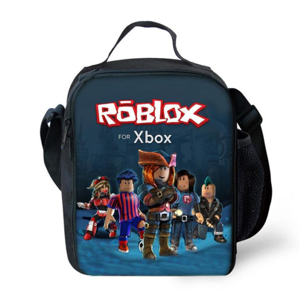 Barn Roblox Bärbar Lunchlåda Väskor Skola Isolerad Tote Väska F