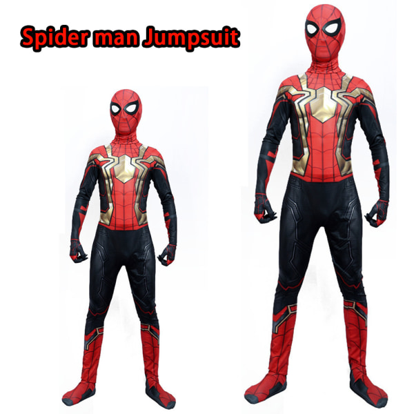 Barn Pojkar Iron Spiderman Superhjälte Cosplay Kostym Jumpsuit Gold Iron Spiderman 11-12Years = EU146-152