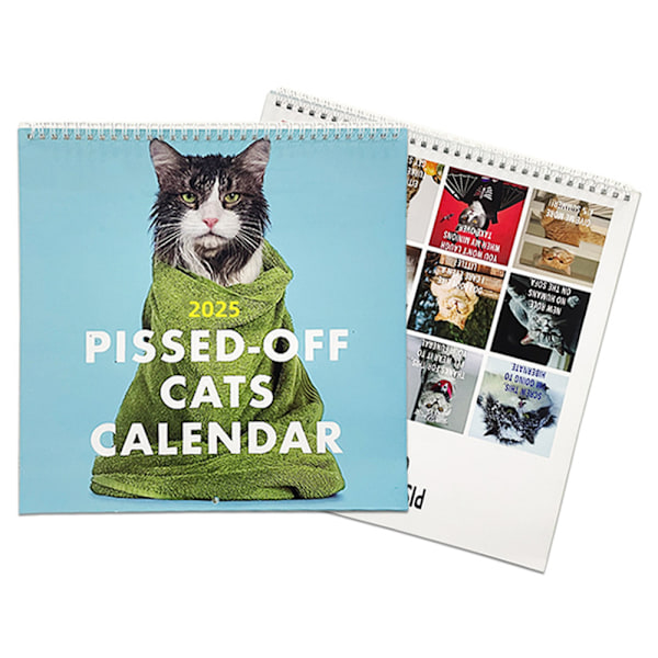 2025 Pissed-Off Cats Kalender Rolig Katt Väggkalender Katt Väggkalender 2025 Kalender Katt Skrivbords kalender