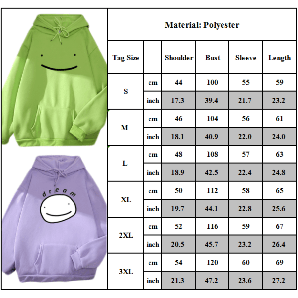 Casual Hoodies Oversized Smily Print Harajuku Sweatshirts Anime Green 2 M