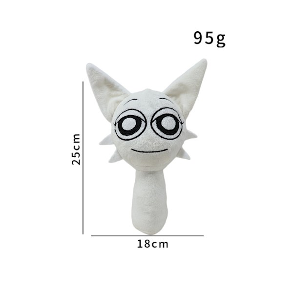 Sprunki Plysjdukke, 25 cm Sprunky Wenda og Gray Plysjleker, Sprunk Myke og Morsomme Utstoppede Leker Dukker for Fans og Venner Bursdag White