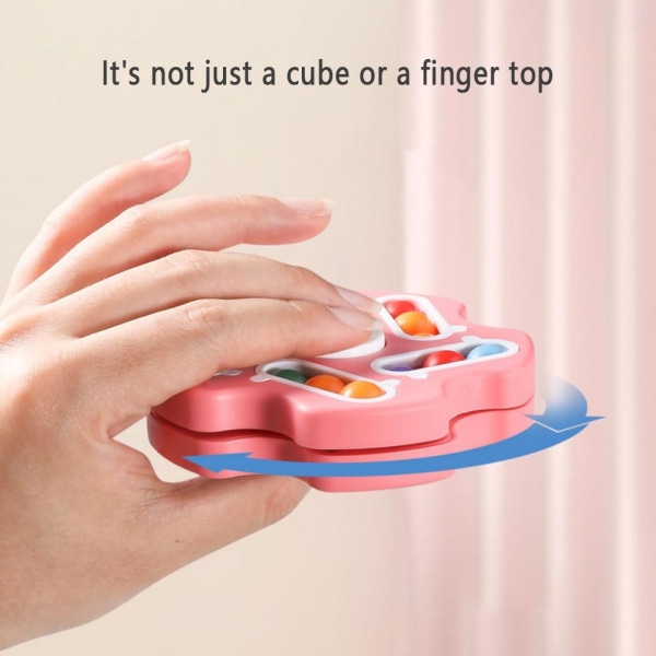 Roterande Magic Bean Rubiks kub fingertoppsbarnleksak pink
