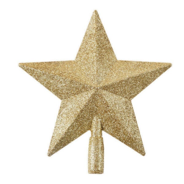 15cm Femuddig stjärna Julgran Topper Glitterdekoration Golden 15cm