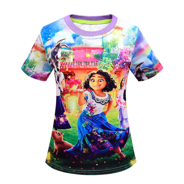 Encanto Mirabel T-shirt med printed T-shirt för barn flickor sommartröjor #3 Blue 3-4Year =EU92-98