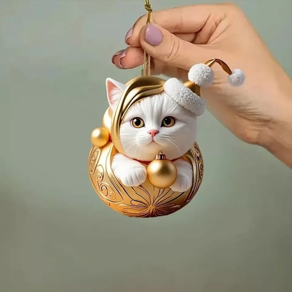 Katt-Adventskalender 2024 Julsemester Adventskalender - 2D Kattberlocker 24 Dagar Julnedräkning Kalender Barnpresenter Blind Box