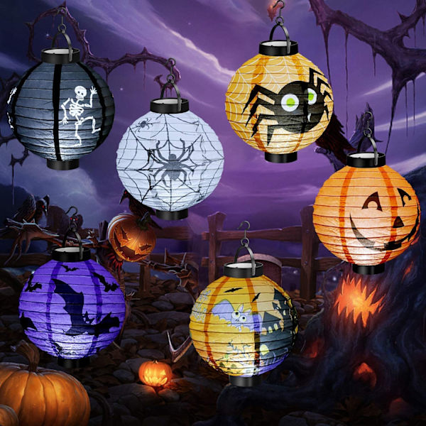 Halloween LED-pumpa lysande lyktor utomhusfestdekoration rekvisita white