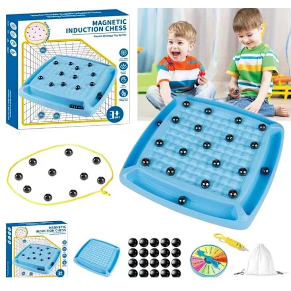 Magnetiskt Schackspel med Stenar, Bordsspel i Sten, Lämpligt för Vuxna och Barn med 20 Schackpjäser Strategiskt Magnet Schackbordsspelset 20PCS
