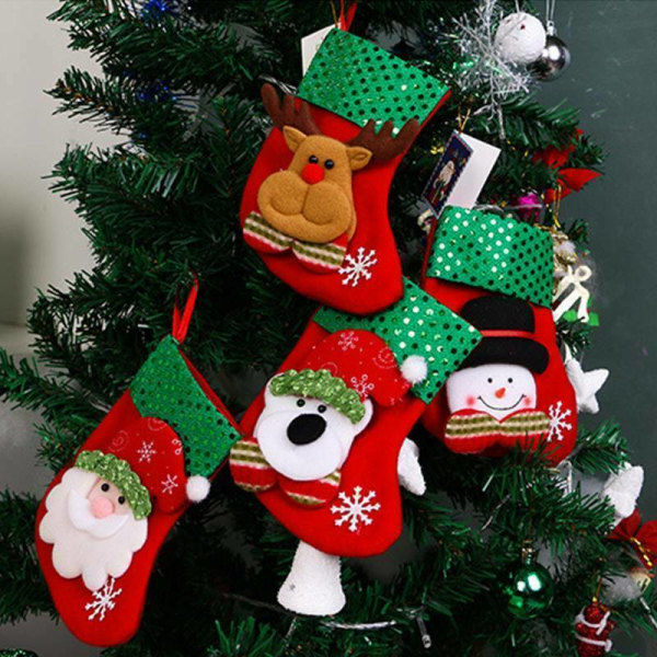 Julstrumpa med älg, juldekoration, påse, strumpa, festpresent Reindeer Socks
