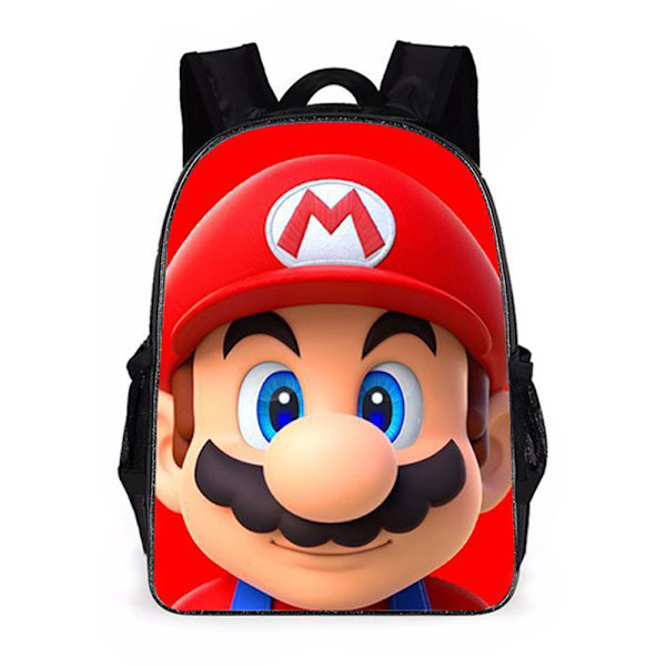 Super Mario Trykk Ryggsekk Barn Gutter Jenter Skole Skulderveske Ryggsekk Bokveske E