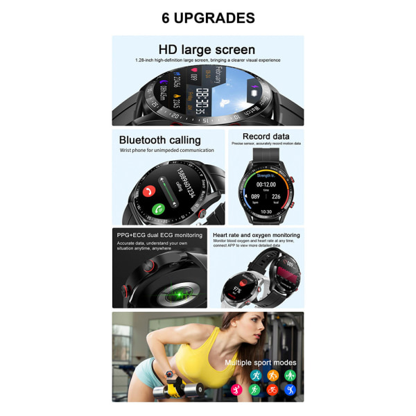 Smart Watch Herr/Kvinnor Vattentät Smartwatch Bluetooth För iPhone D