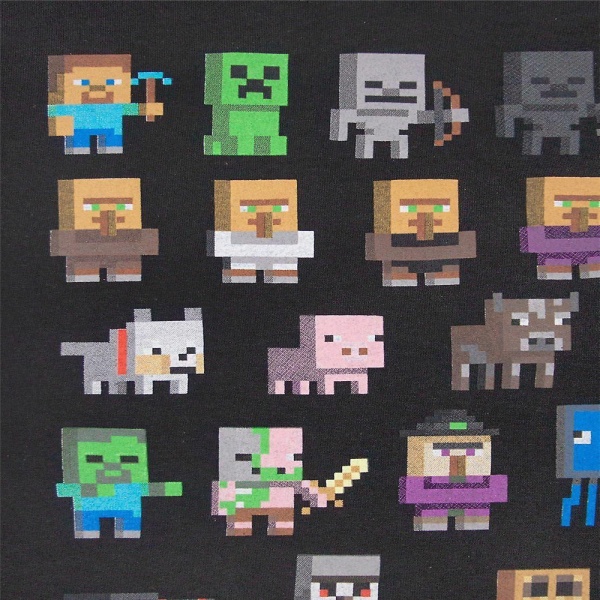 Minecraft Garmer Print T-shirts Barn Pojkar Flickor Kortärmad Topp 3# Svart 9-10 år = EU 134-140