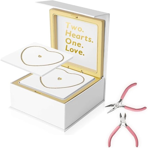 Forever Armband Set, Pargåva, Vänarmband, Låsbar Armband, Jul- och Alla hjärtans dag-gåva, Gåva till Honom och Henne, Smyckesgåva 1Pair Gold
