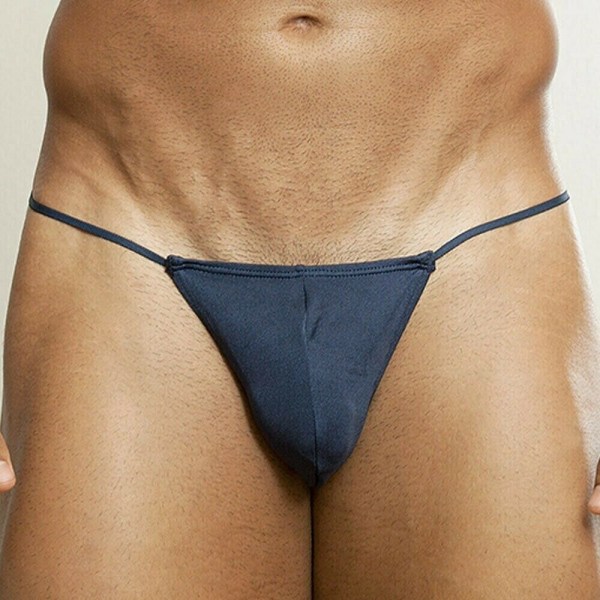 Erotiska trosor för män Låg midja stringtrosor Trianglar Pouch T-byxor Navy Blue