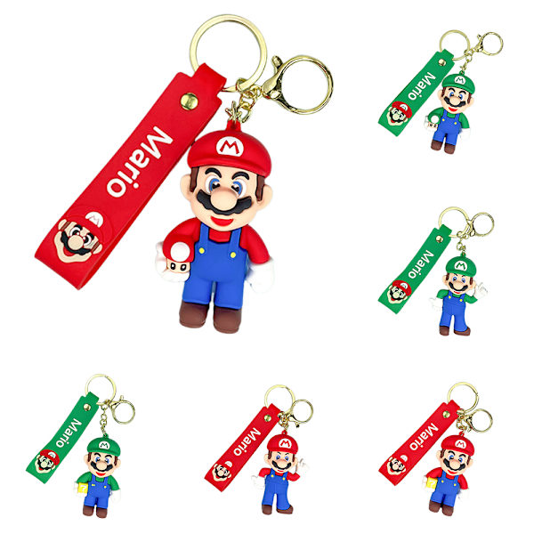 Super Mario Anime Nyckelringar, Ryggsäckstillbehör, Handväskor Pojk- och Flickväskor Berlocker C