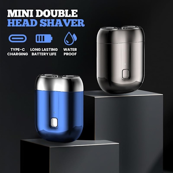 Ny Uppgraderad Modell Mini Dubbelhuvud Elektrisk Rakapparat, Unisex Mini Bärbar Elektrisk Rakapparat White