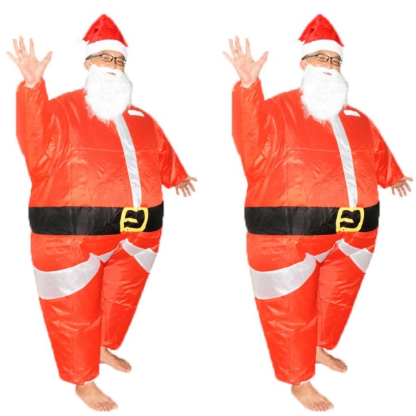 Jul uppblåsbar jultomte kostym Jumpsuit xmas kostym
