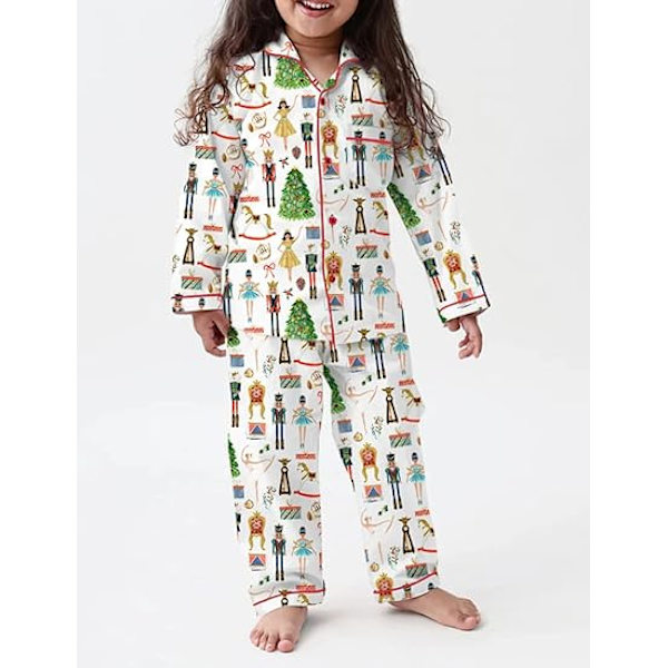 Flickor Outfit Söt Casual Två-Delar Set Pyjamas För Barn Långärmad Med Byxa Matchande Set Nattkläder Set För Musikälskare Fans Vit 3-4 År White 100cm