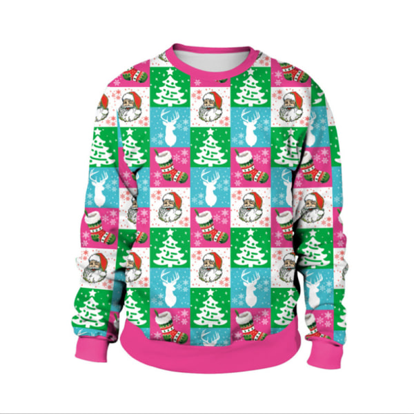 Jul Män Kvinnor Ugly Couple Sweater Xmas Casual Novelty Pullover H Style 2XL