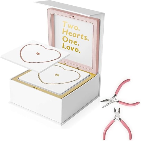 Forever Armband Set, Pargåva, Vänarmband, Låsbar Armband, Jul- och Alla hjärtans dag-gåva, Gåva till Honom och Henne, Smyckesgåva 1 Gold +  1 Rose gold