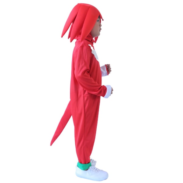 Sonic The Hedgehog Cosplay-dräktkläder för barn pojkar flickor Knuckles Jumpsuit + Mask + Handskar 3-4 år = EU 92-98