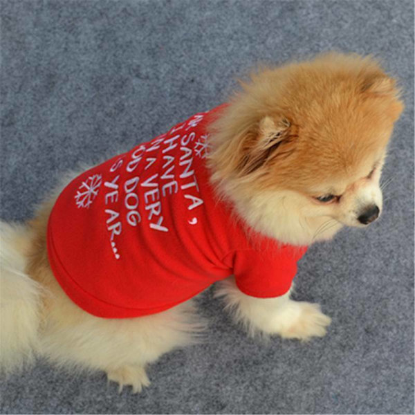 Jul Vinter Små Hundkläder Skjorta Väst Husdjur Valp Rock Kostym Letter Printed M