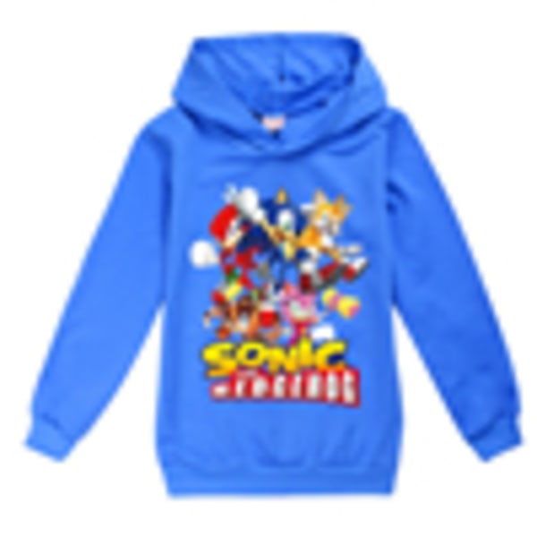 Sonic The Hedgehog Hoodie Sweatshirt Pullover Jumper Barn Fall Navy Blue 140cm