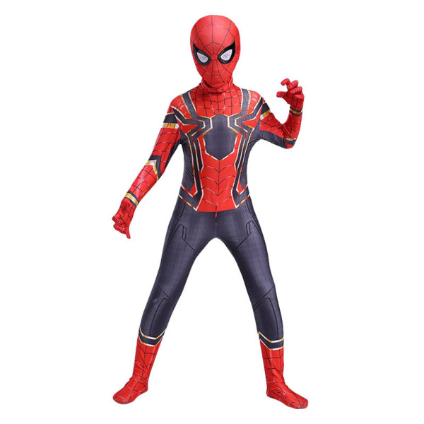 Barn Pojkar Järn Spiderman Superhjälte Cosplay Kostym Overall Iron Spiderman 7-9Years = EU122-134
